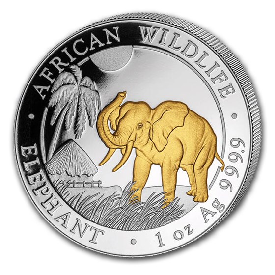 2017 Somalia 1 oz Silver Elephant (Gilded) 2017 Somalia 1 oz Silver Elephant (Gilded)